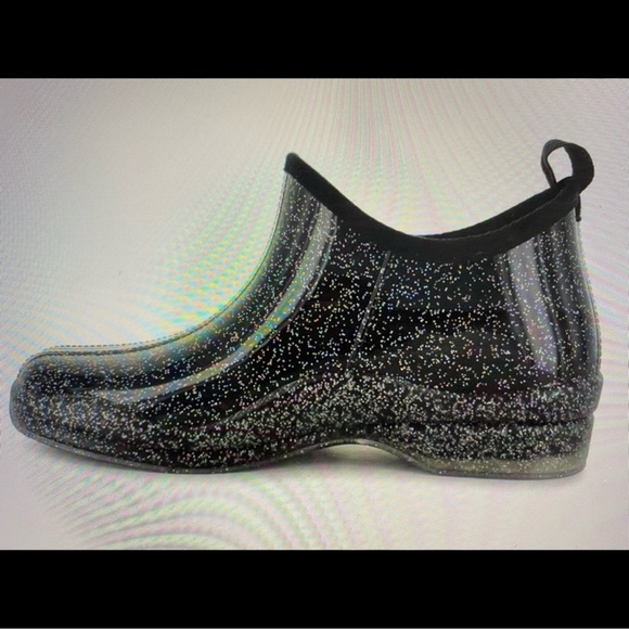 Capelli New York Black Glitter Rain Boots Size 9 - Picture 1 of 9